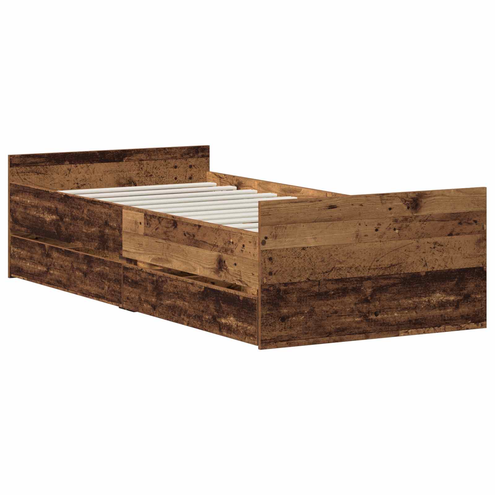 vidaXL Ramka łóżka Stare drewno 100 x 200 cm Drewno inżynieryjne