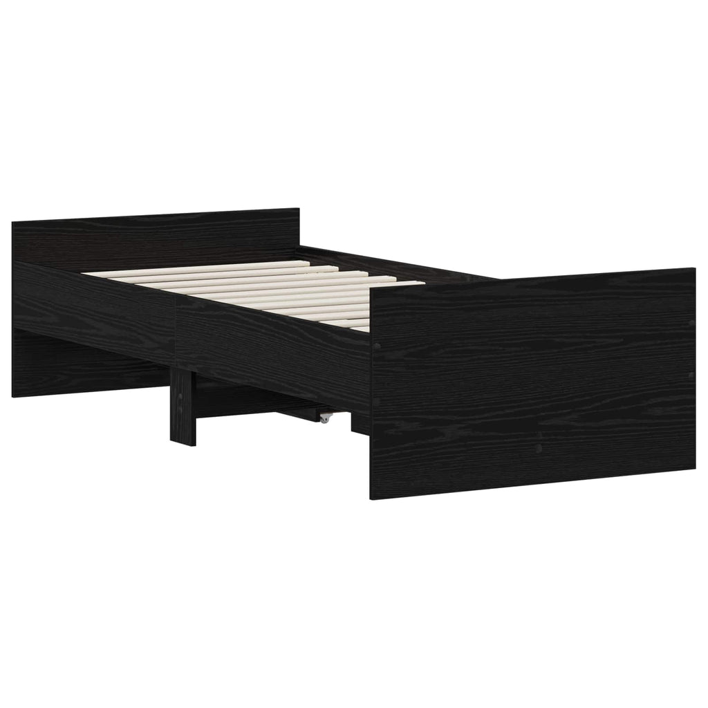 vidaXL Ramka łóżka Czarny dąb 100 x 200 cm Drewno inżynieryjne