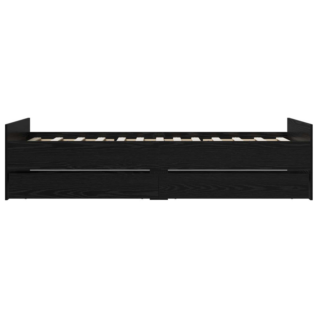 vidaXL Ramka łóżka Czarny dąb 100 x 200 cm Drewno inżynieryjne