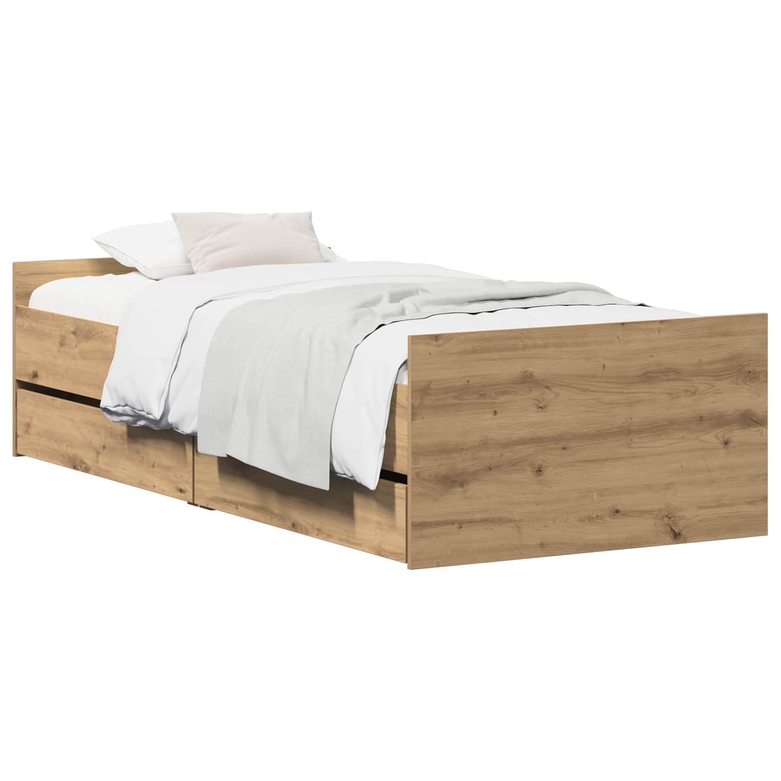 vidaXL Ramka łóżka Dąb artisan 90 x 200 cm Drewno inżynieryjne