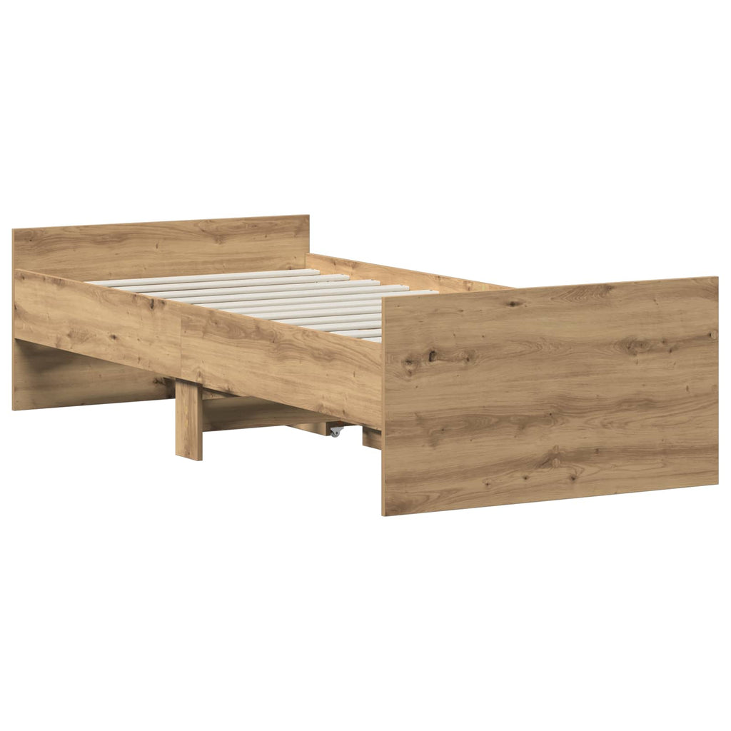 vidaXL Ramka łóżka Dąb artisan 90 x 200 cm Drewno inżynieryjne