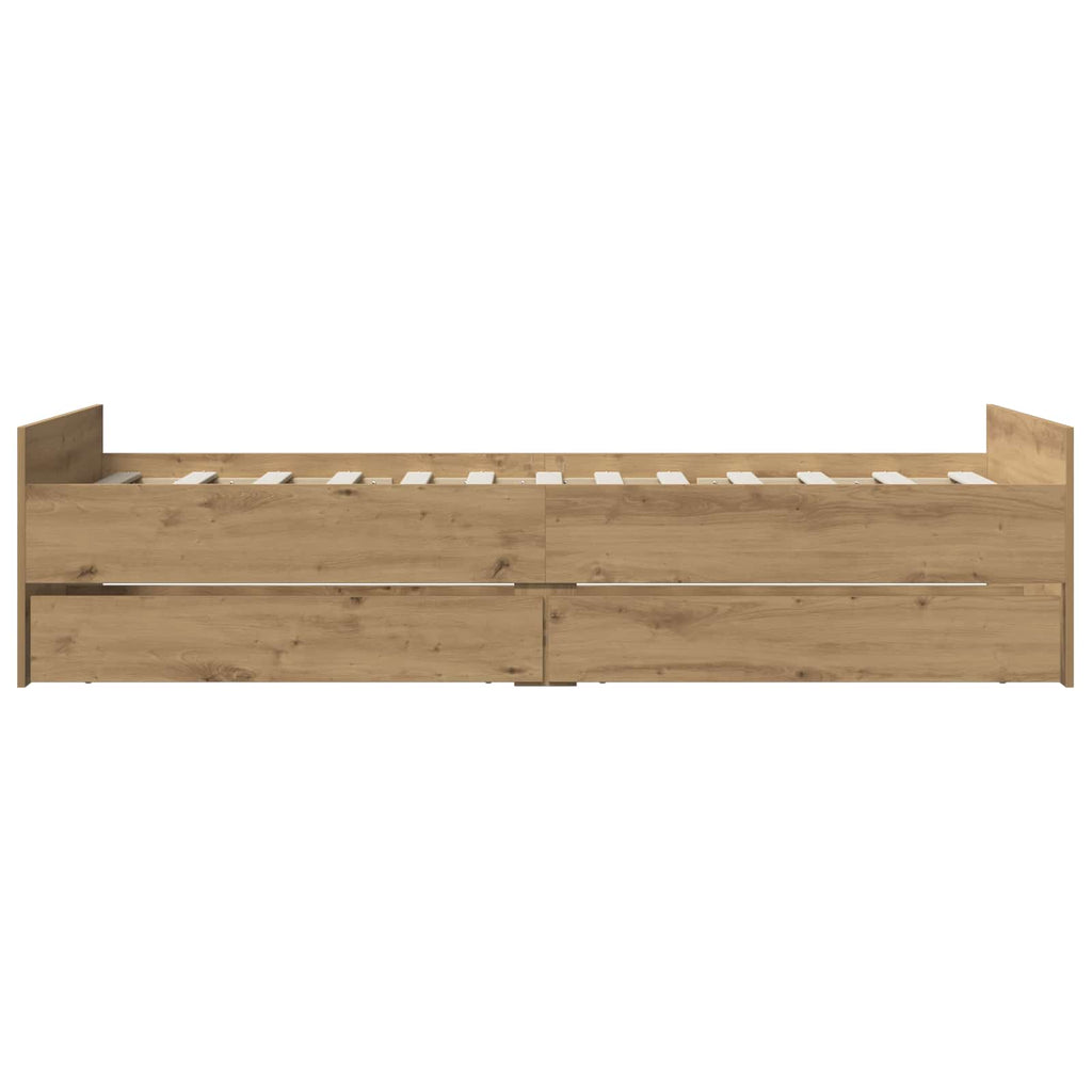 vidaXL Ramka łóżka Dąb artisan 90 x 200 cm Drewno inżynieryjne
