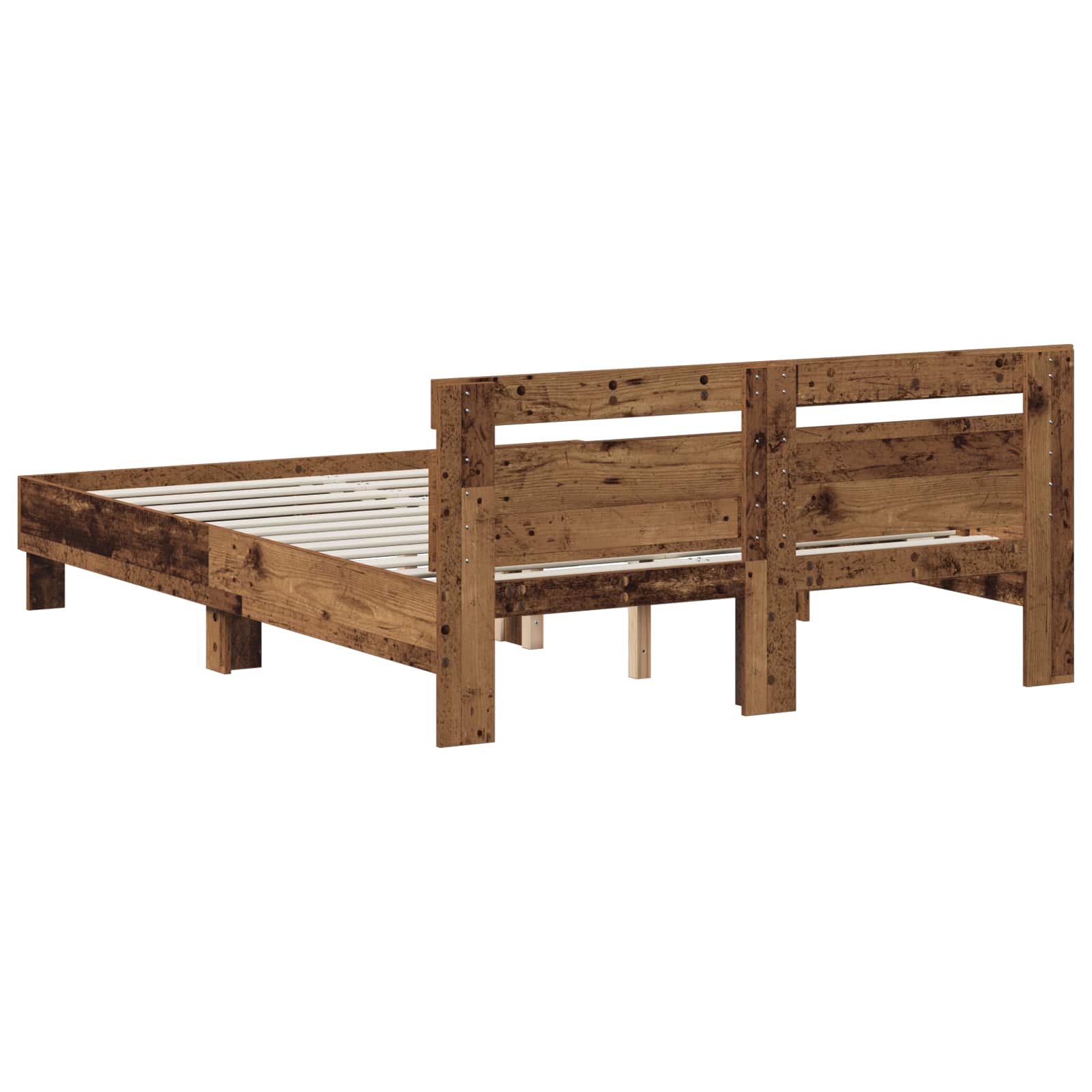 vidaXL Ramka łóżka Stare drewno 140 x 190 cm Materiał drewnopochodny