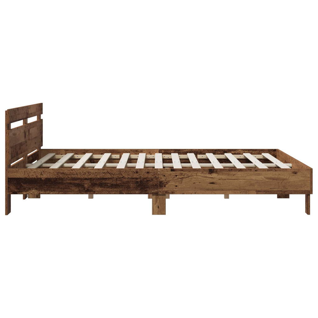 vidaXL Ramka łóżka Stare drewno 140 x 190 cm Materiał drewnopochodny