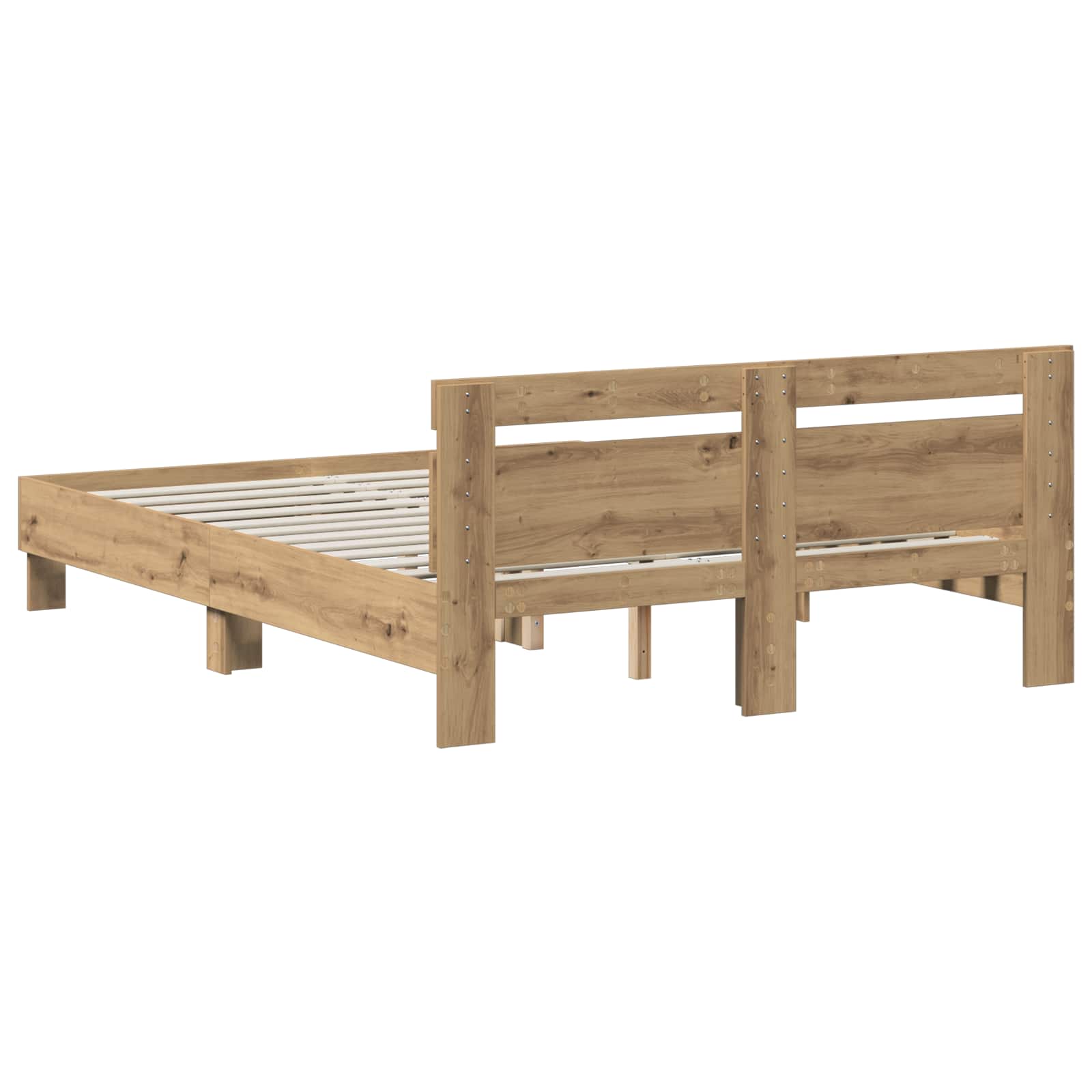 vidaXL Ramka łóżka Dąb artisan 140 x 190 cm Materiał drewnopochodny
