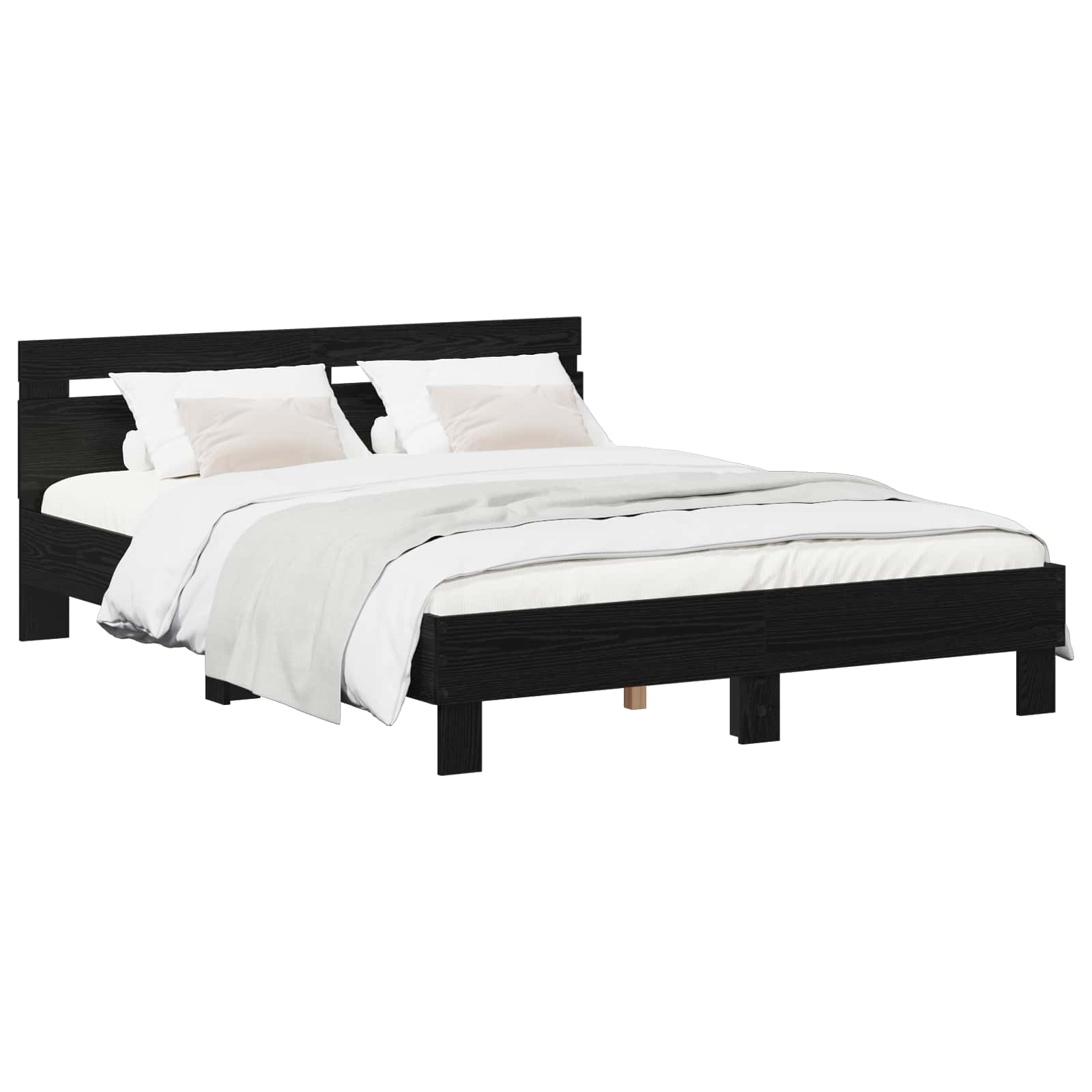vidaXL Ramka łóżka Czarny dąb 140 x 190 cm Materiał drewnopochodny
