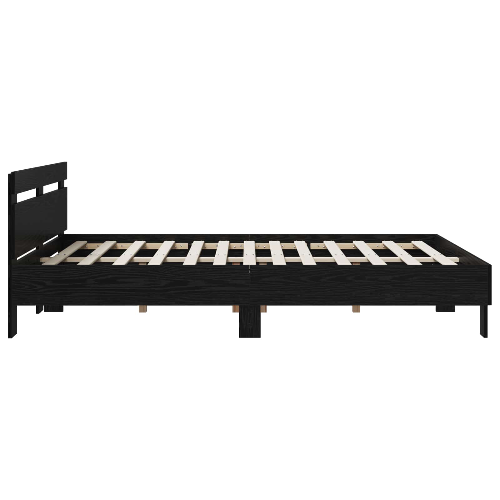 vidaXL Ramka łóżka Czarny dąb 140 x 190 cm Materiał drewnopochodny