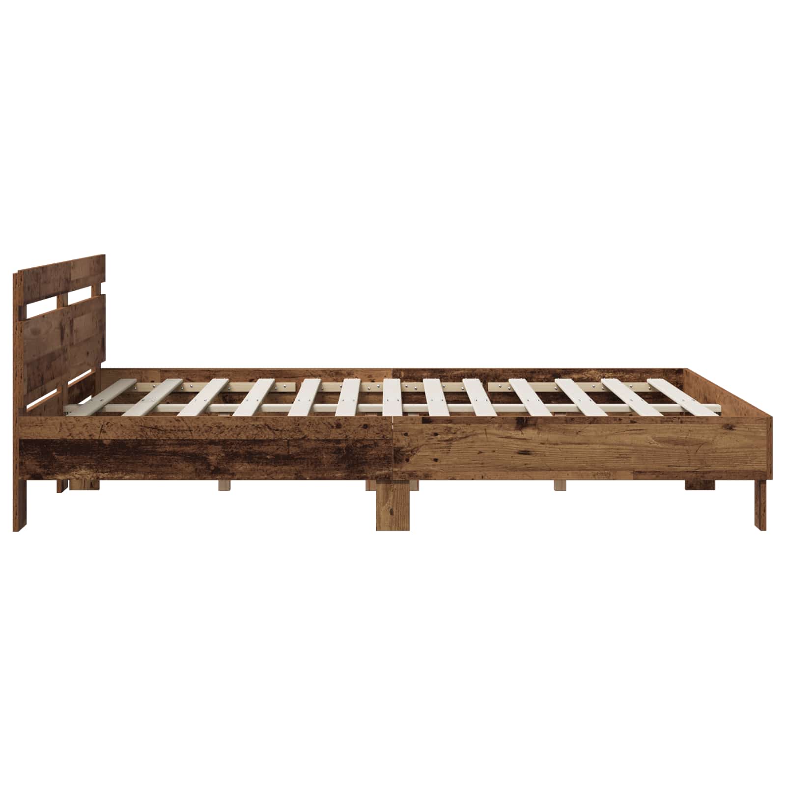 vidaXL Ramka łóżka Stare drewno 135 x 190 cm Materiał drewnopochodny