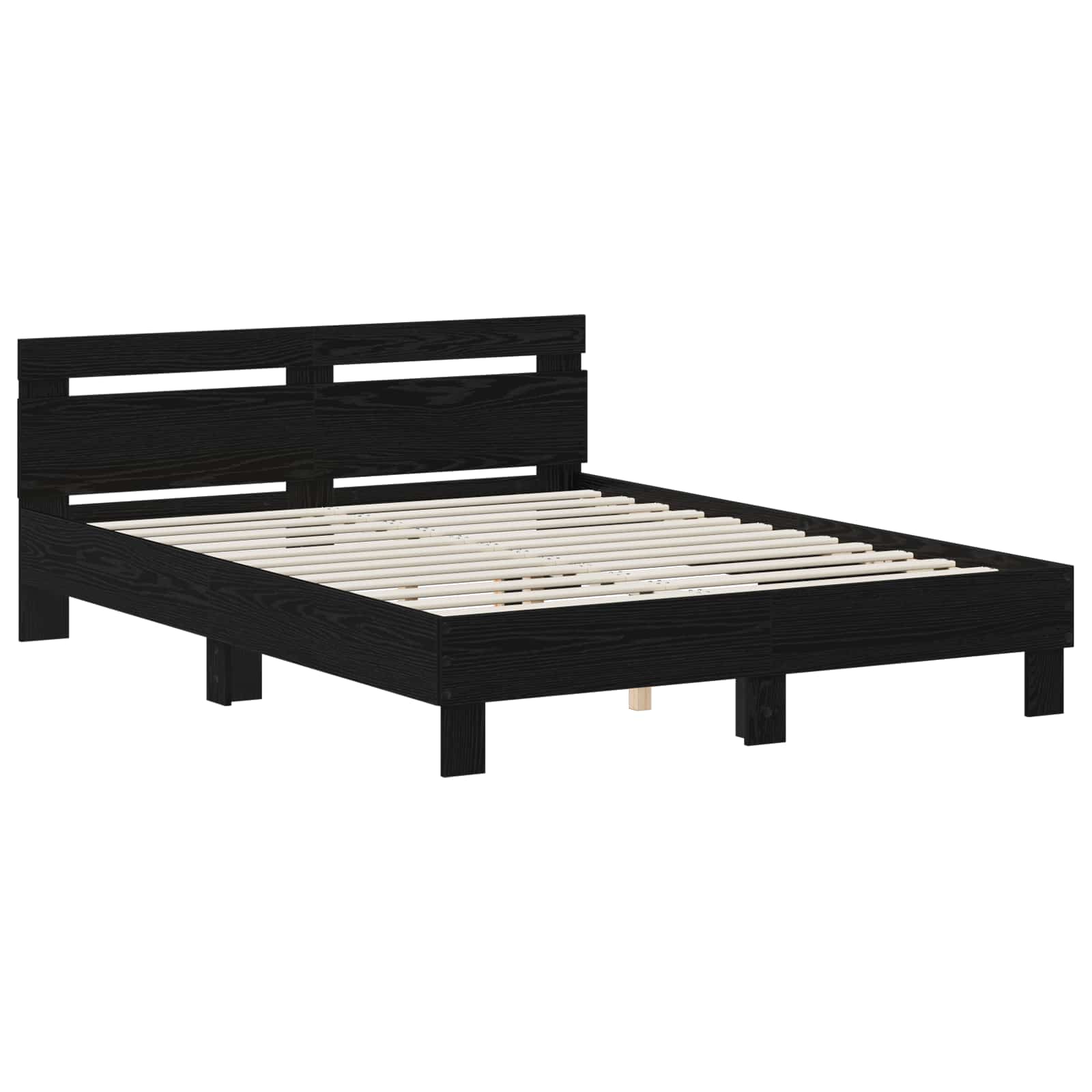 vidaXL Ramka łóżka Czarny dąb 135 x 190 cm Materiał drewnopochodny