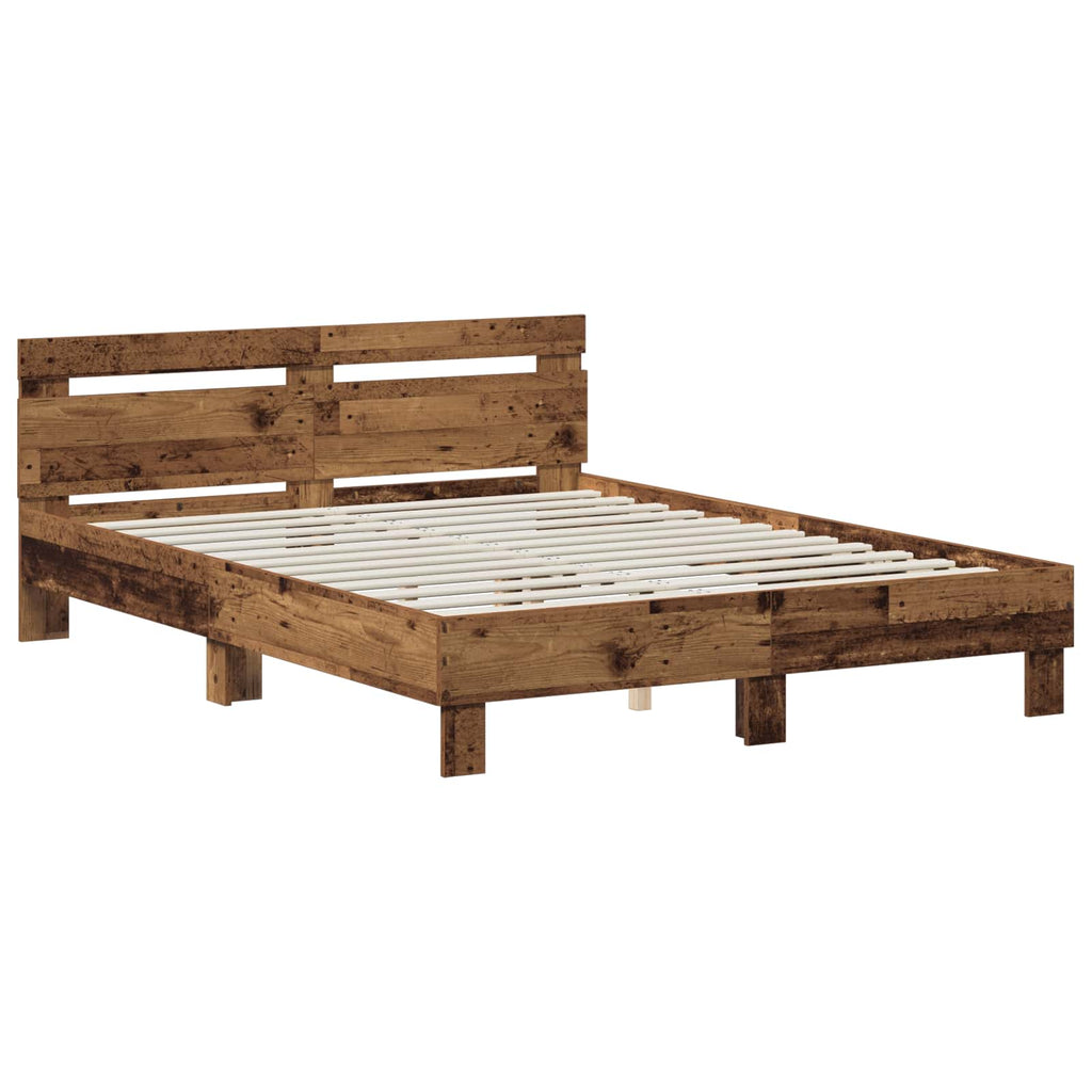 vidaXL Ramka łóżka Stare drewno 120 x 190 cm Materiał drewnopochodny