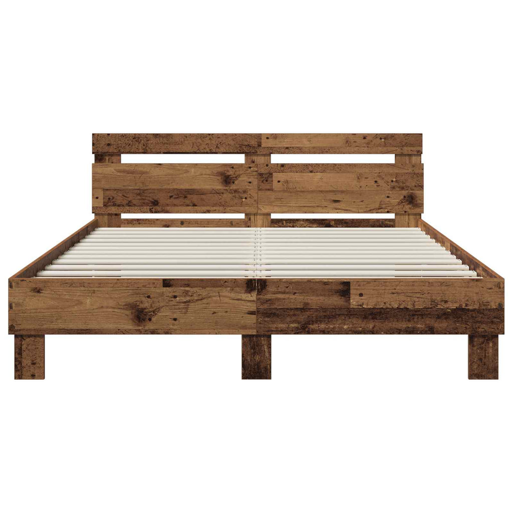 vidaXL Ramka łóżka Stare drewno 120 x 190 cm Materiał drewnopochodny