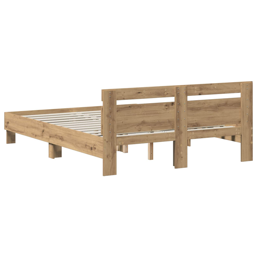 vidaXL Ramka łóżka Dąb artisan 120 x 190 cm Materiał drewnopochodny
