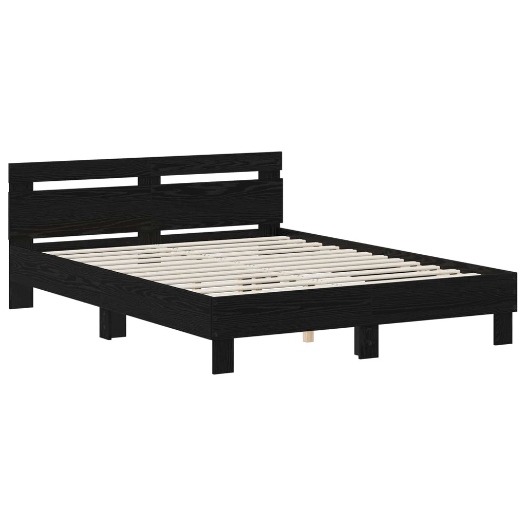 vidaXL Ramka łóżka Czarny dąb 120 x 190 cm Materiał drewnopochodny