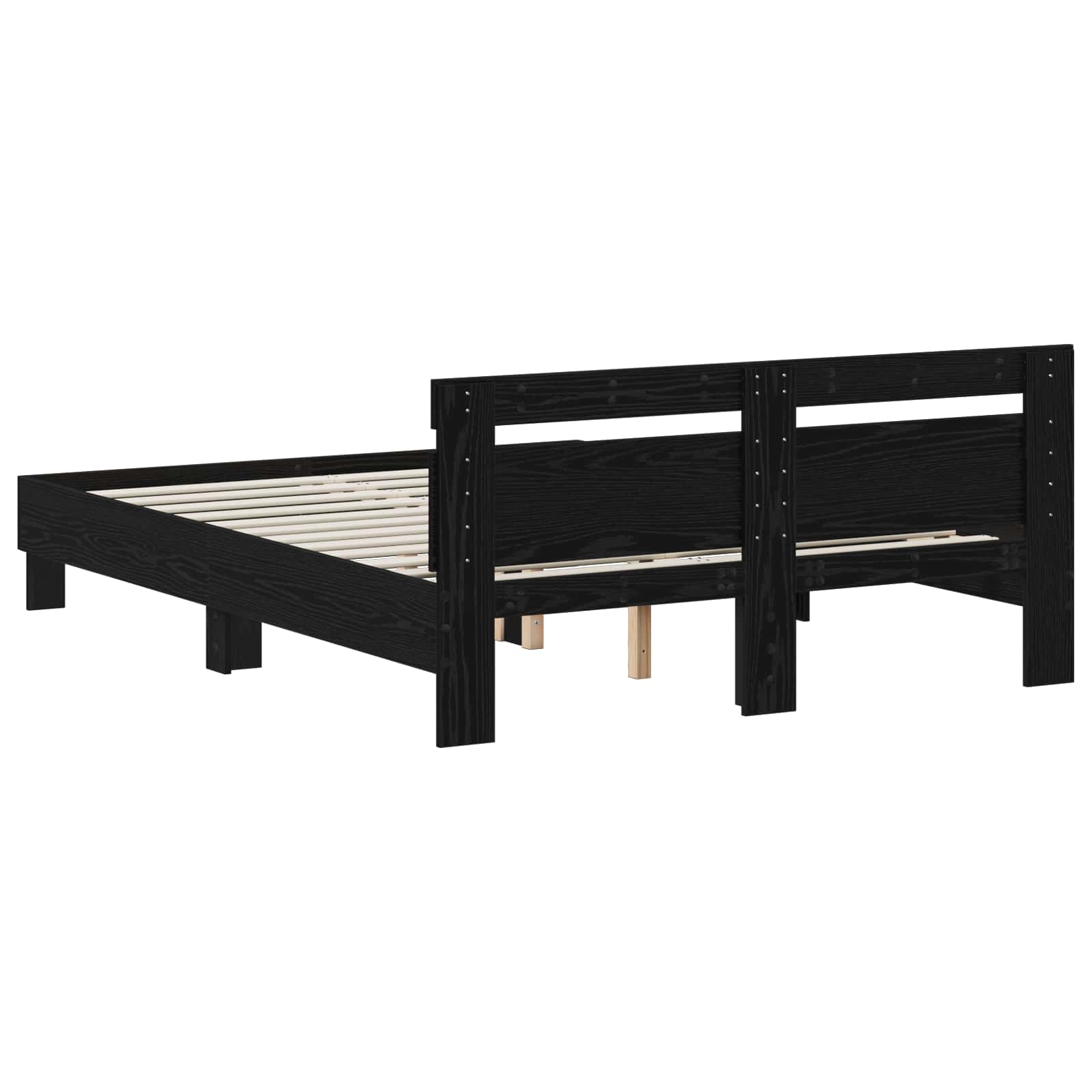 vidaXL Ramka łóżka Czarny dąb 120 x 190 cm Materiał drewnopochodny