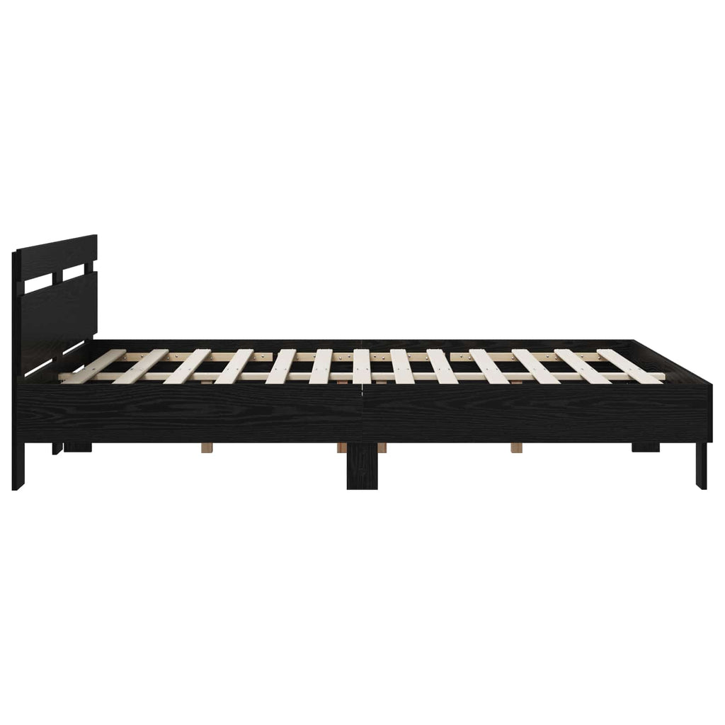 vidaXL Ramka łóżka Czarny dąb 120 x 190 cm Materiał drewnopochodny
