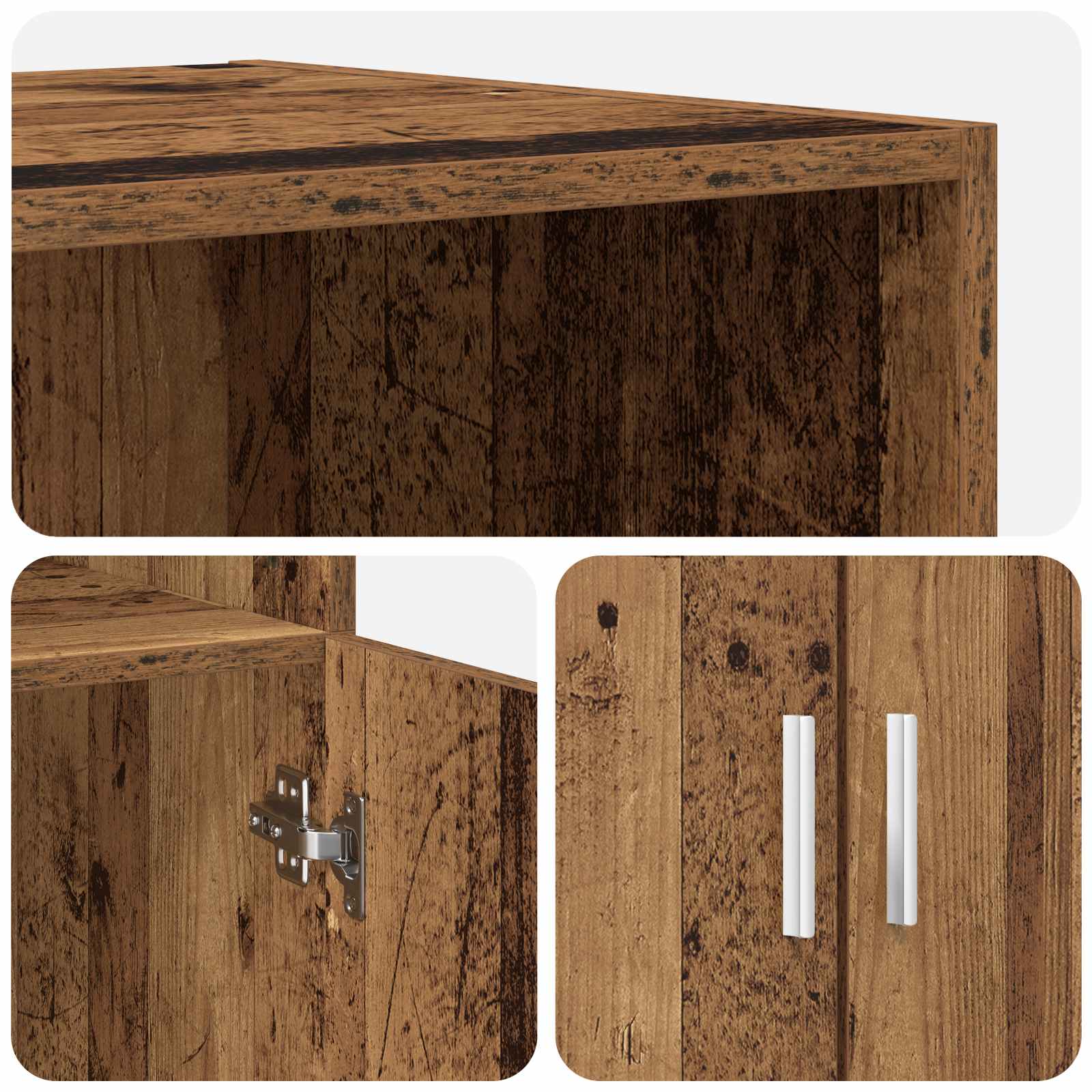 vidaXL Highboard Stare drewno 70 x 42,5 x 185 cm Drewno inżynieryjne