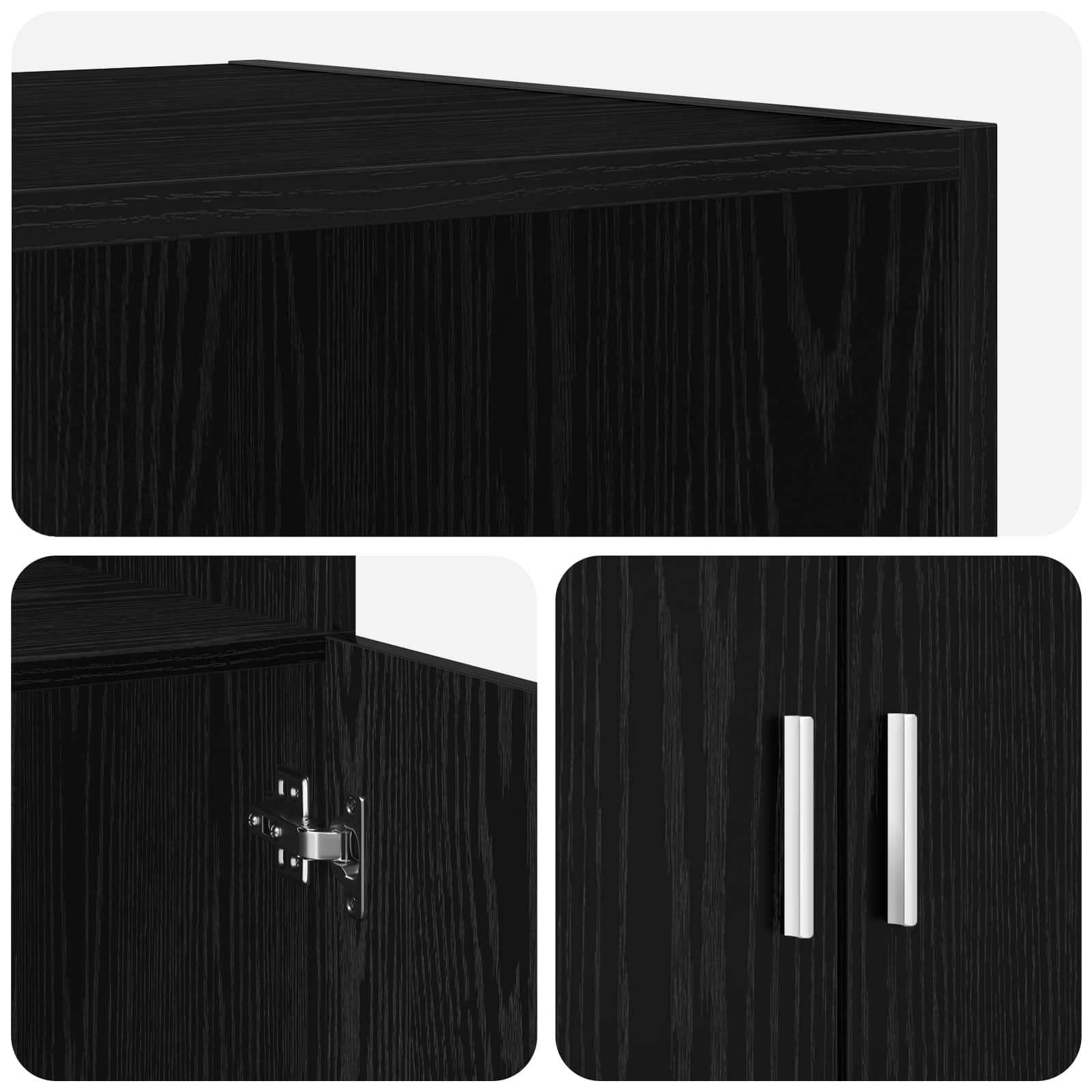 vidaXL Highboard Czarny dąb 70 x 42,5 x 185 cm Drewno inżynieryjne