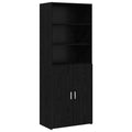 vidaXL Highboard Czarny dąb 70 x 42,5 x 185 cm Drewno inżynieryjne