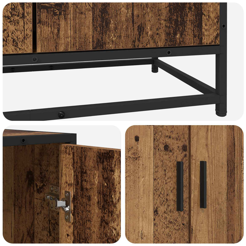 vidaXL Bufet Stare drewno 134 x 35 x 76 cm Drewno inżynieryjne