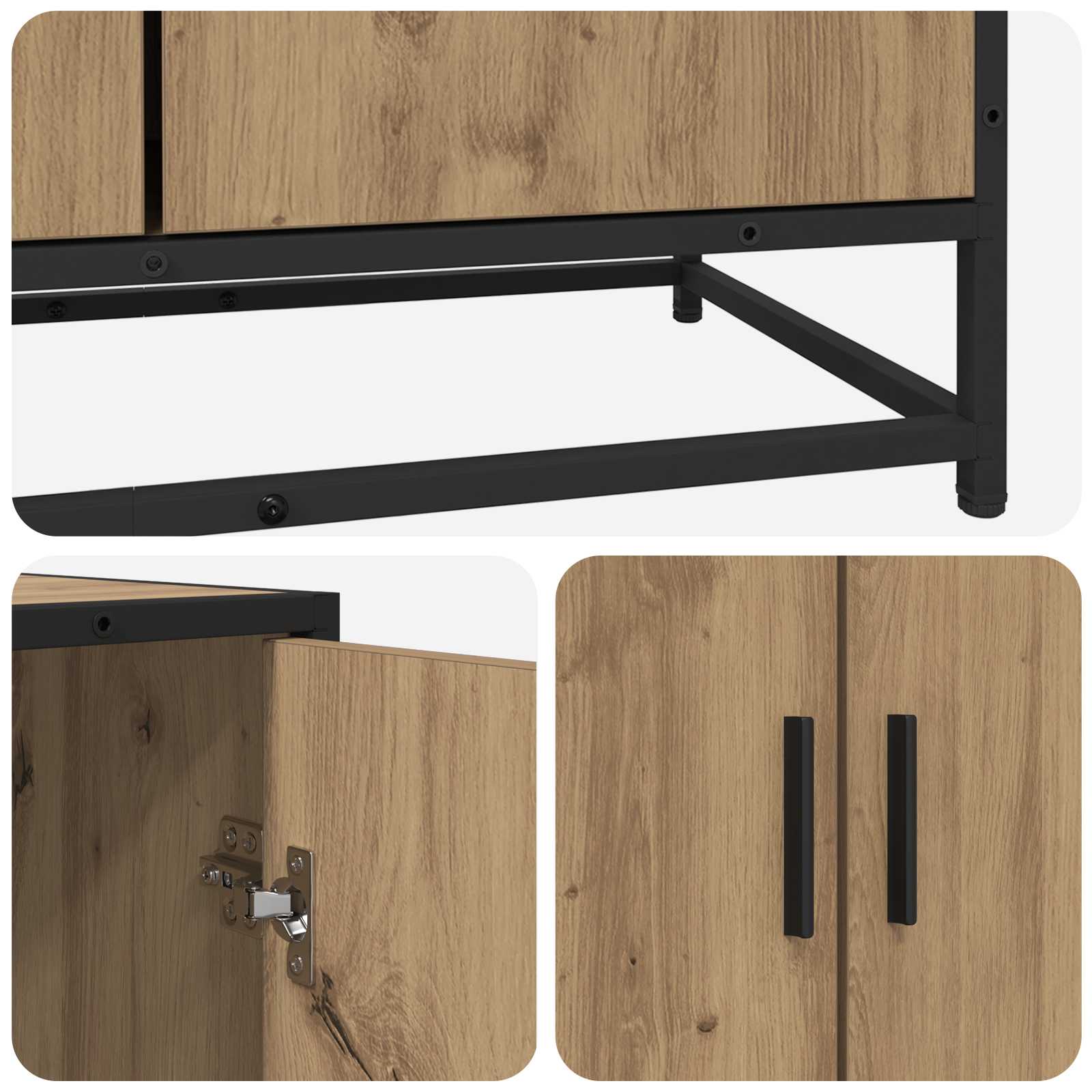 vidaXL Bufet Dąb artisan 134 x 35 x 76 cm Drewno inżynieryjne