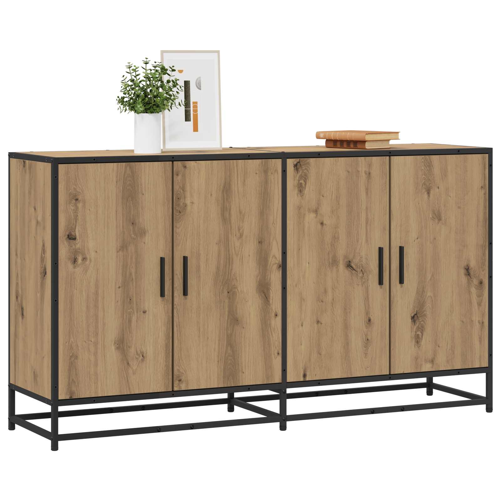 vidaXL Bufet Dąb artisan 134 x 35 x 76 cm Drewno inżynieryjne