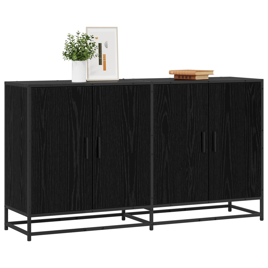 vidaXL Bufet Czarny dąb 134 x 35 x 76 cm Drewno inżynieryjne