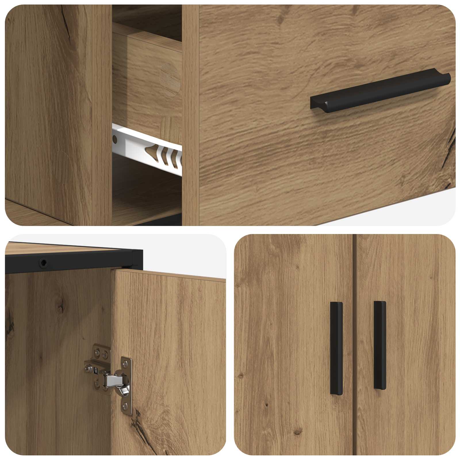 vidaXL Bufet Dąb artisan 92 x 35 x 76 cm Drewno inżynieryjne
