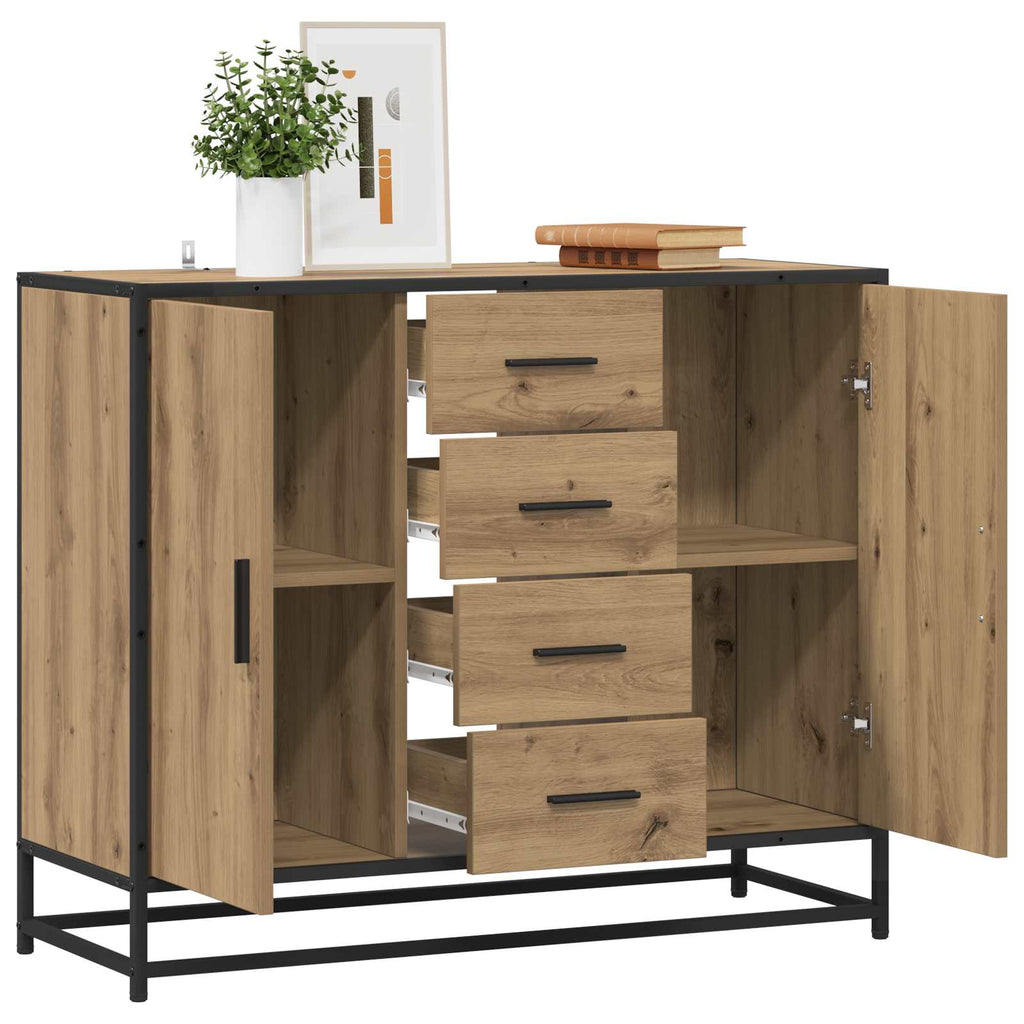 vidaXL Bufet Dąb artisan 92 x 35 x 76 cm Drewno inżynieryjne