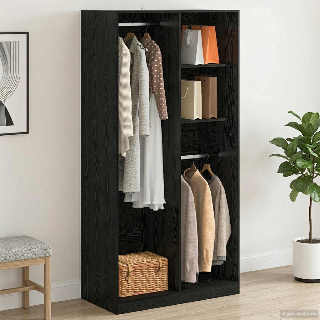 vidaXL Garderoba Czarny dąb 100 x 50 x 200 cm Materiał drewnopochodny