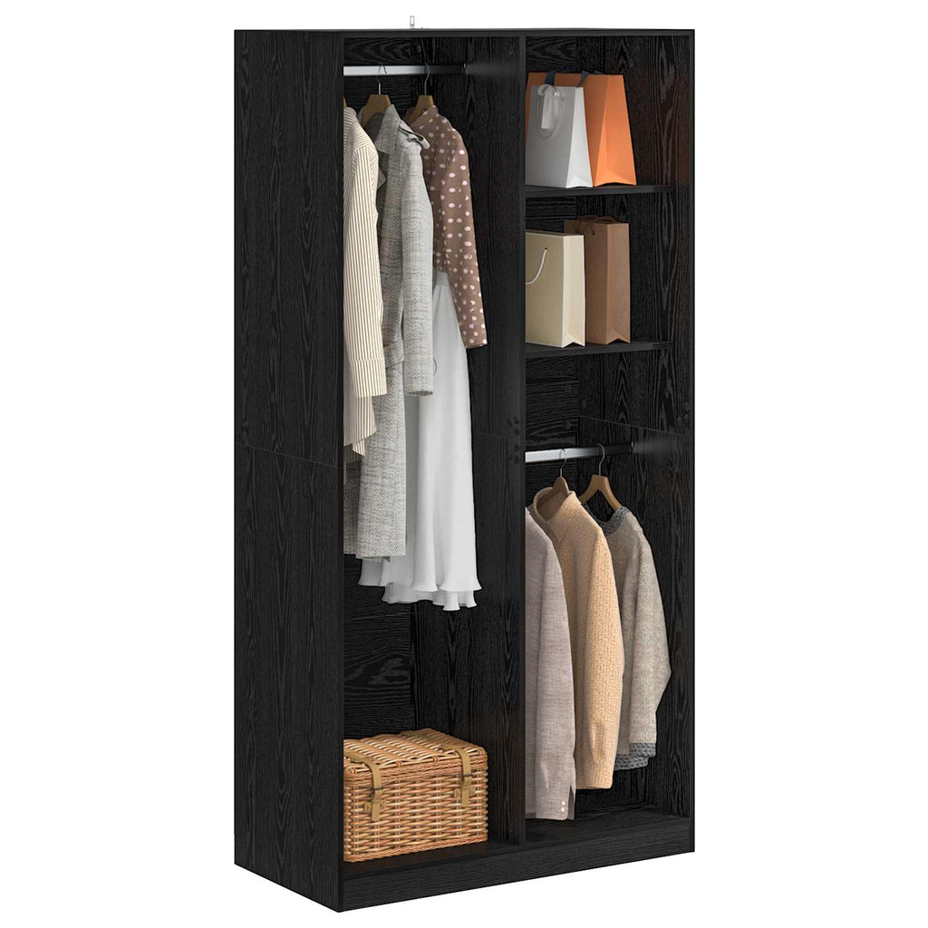 vidaXL Garderoba Czarny dąb 100 x 50 x 200 cm Materiał drewnopochodny