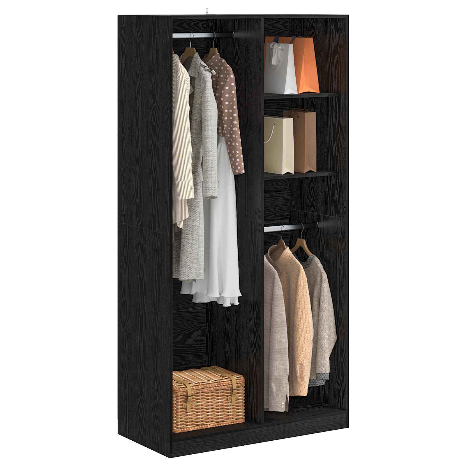 vidaXL Garderoba Czarny dąb 100 x 50 x 200 cm Materiał drewnopochodny