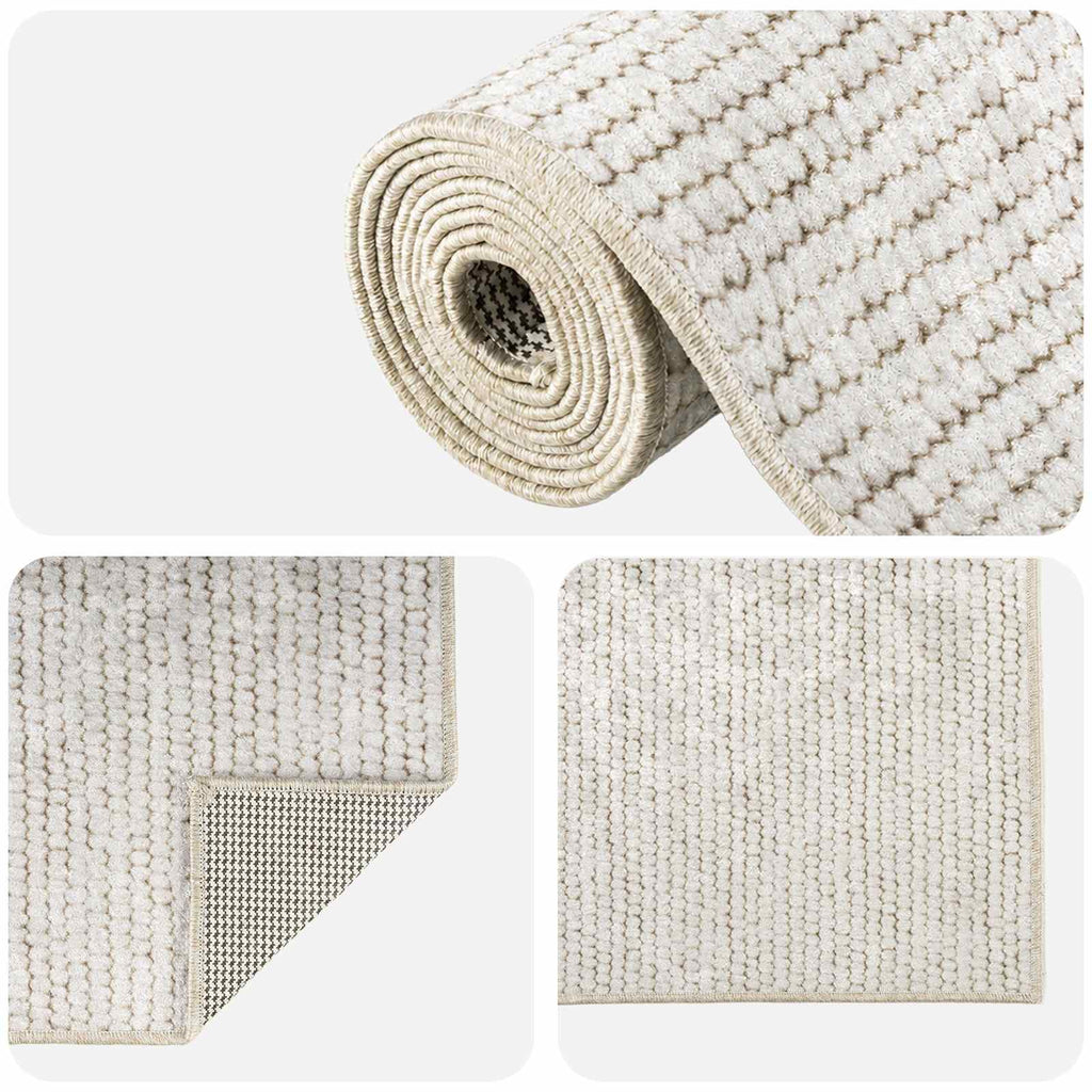 vidaXL Dywan kremowy 80 x 150 cm 100% poliester 3 mm Można prać