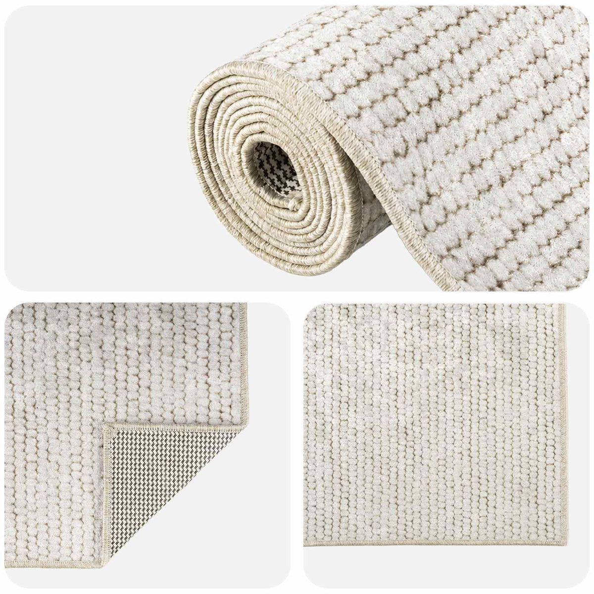 vidaXL Dywan kremowy 80 x 150 cm 100% poliester 3 mm Można prać