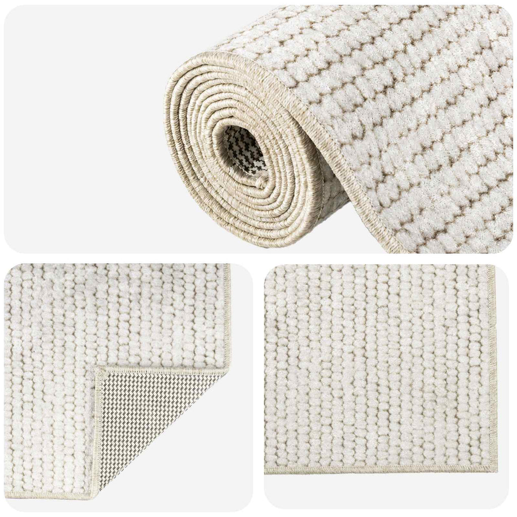 vidaXL Dywan kremowy 300 x 400 cm 100% poliester 3 mm Można prać