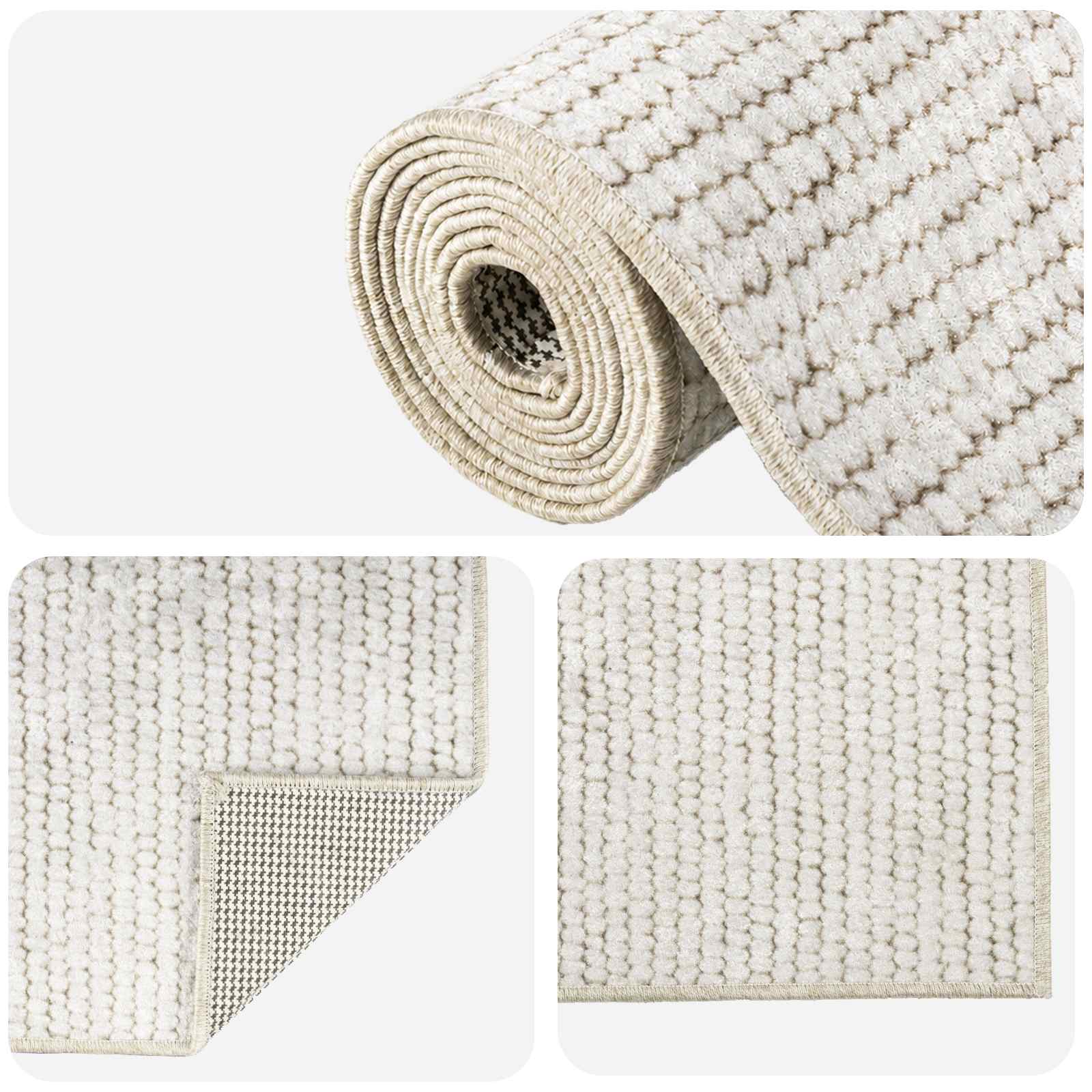 vidaXL Dywan kremowy 300 x 400 cm 100% poliester 3 mm Można prać