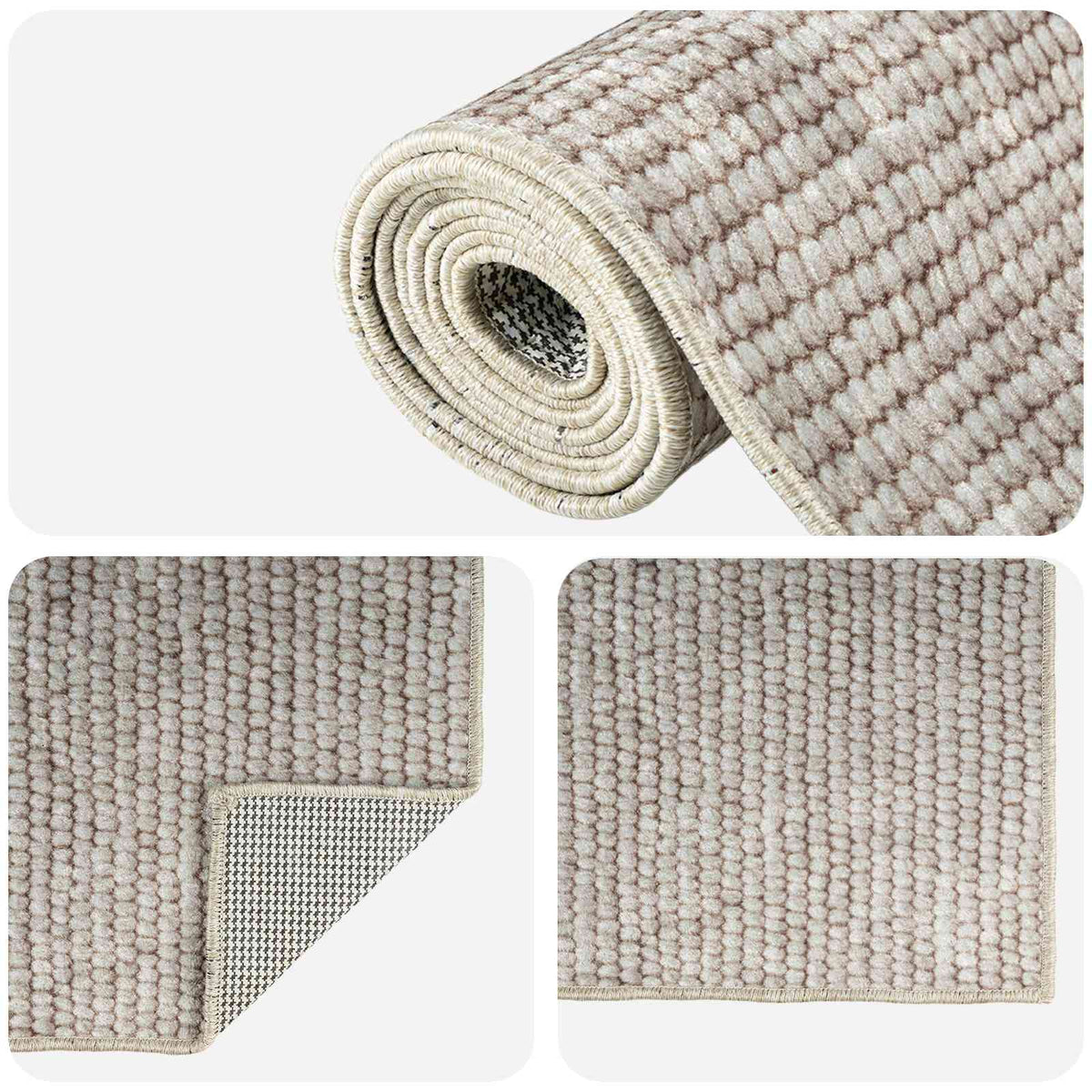 vidaXL Dywan Beżowy 100 x 250 cm 100% poliester 3 mm Można prać