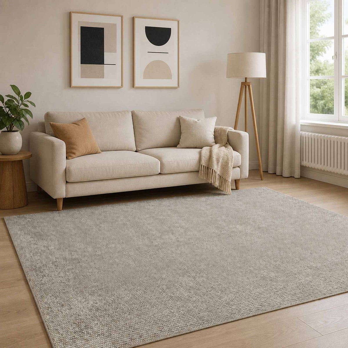 vidaXL Dywan Beżowy 190 x 300 cm 100% poliester 3 mm Można prać