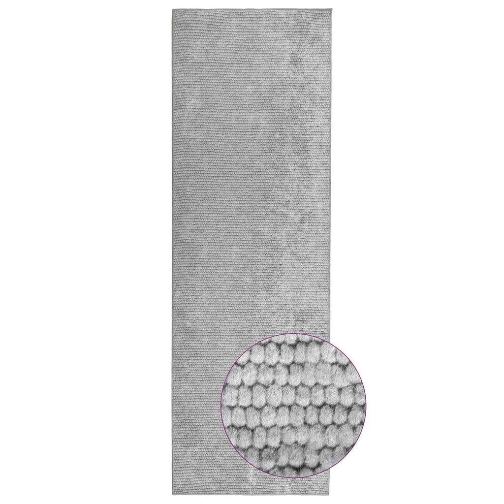 vidaXL Dywan Szary 80 x 400 cm 100% poliester 3 mm Można prać