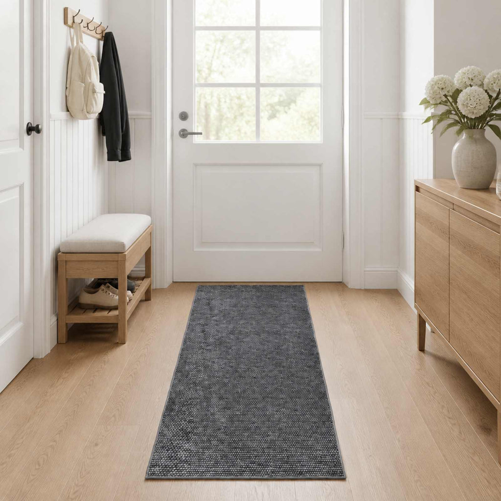 vidaXL Dywan antracytowy 100 x 200 cm 100% poliester 3 mm Można prać