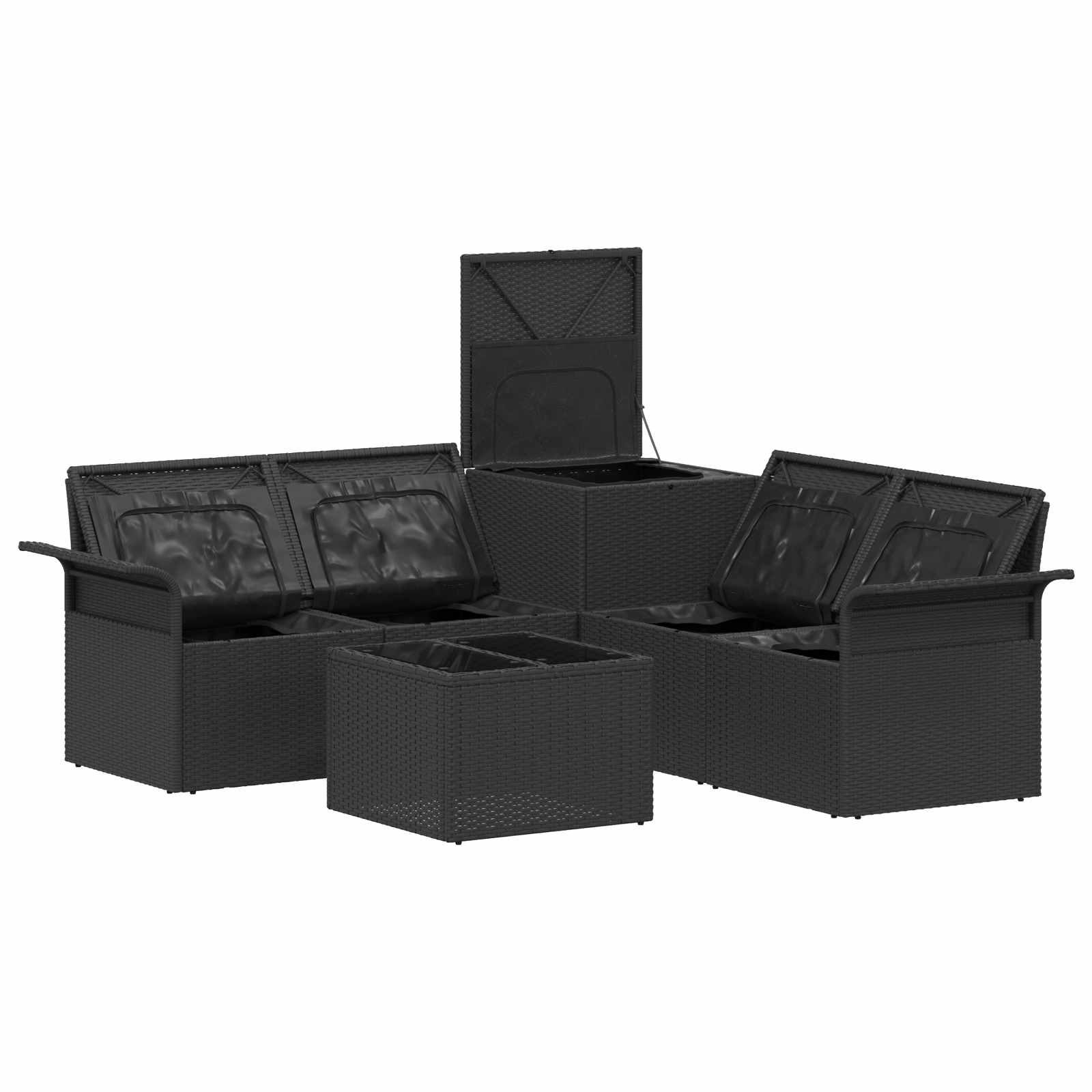 vidaXL Zestaw Sof 6 pcs 4-Liczba miejsc Czarny