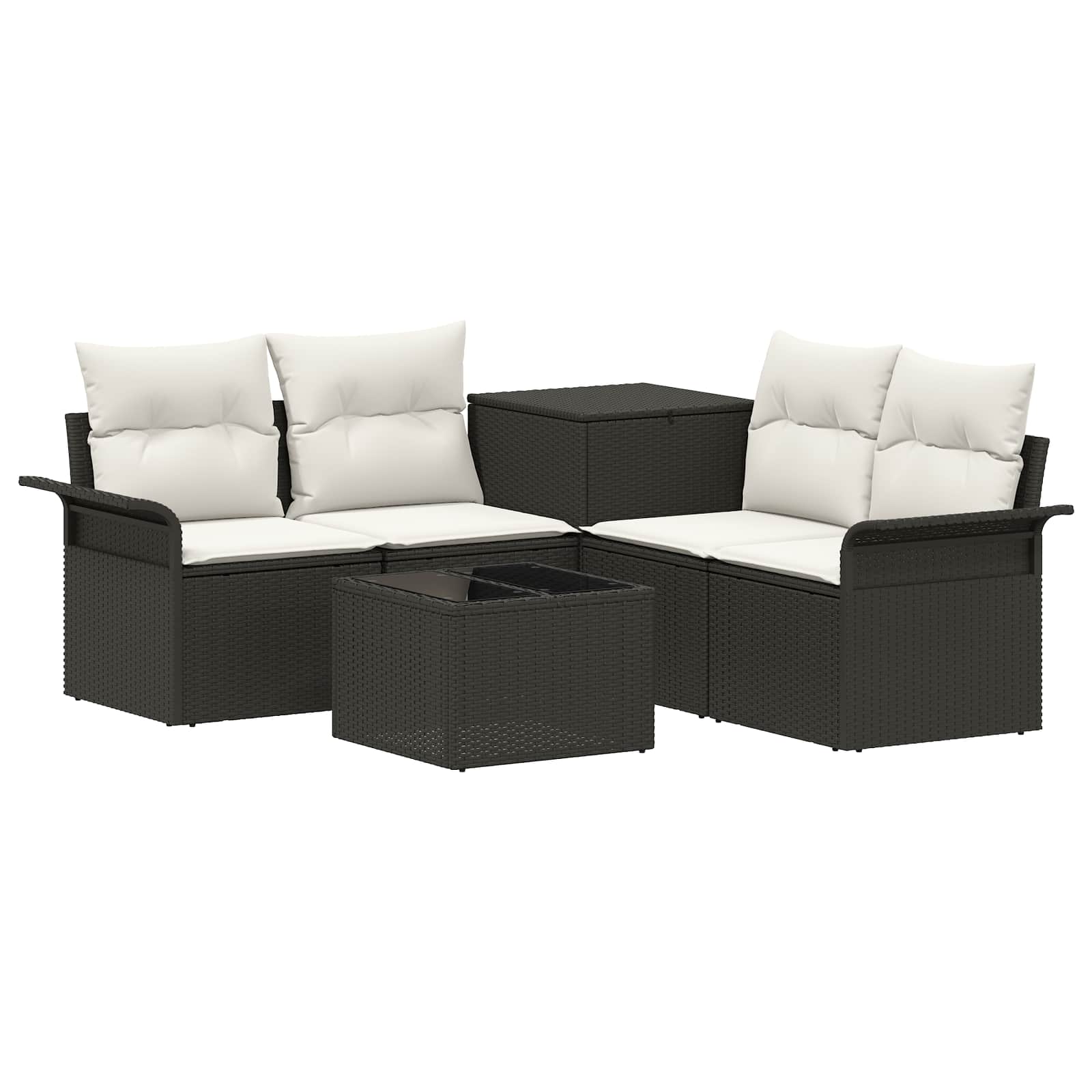 vidaXL Zestaw Sof 6 pcs 4-Liczba miejsc Czarny i kremowo-biały