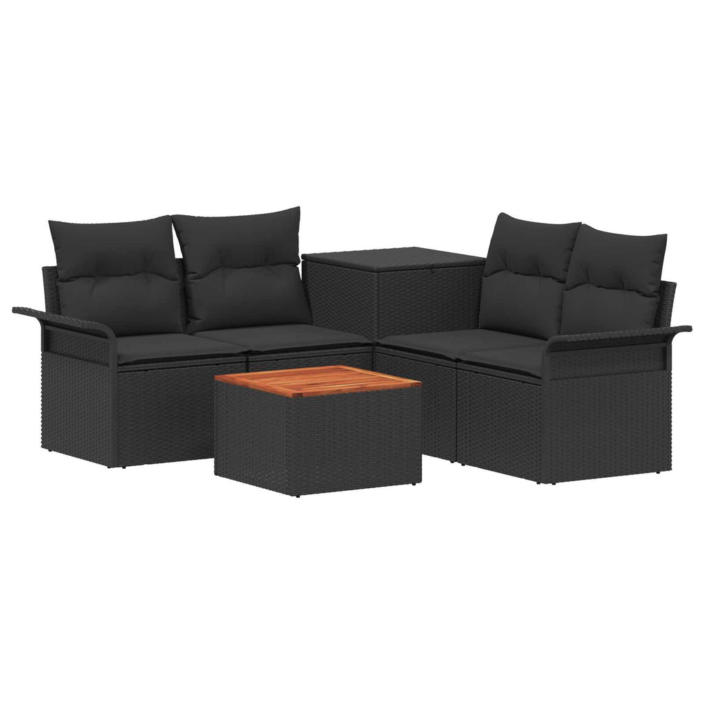 vidaXL Zestaw Sof 6 pcs 4-Liczba miejsc Czarny