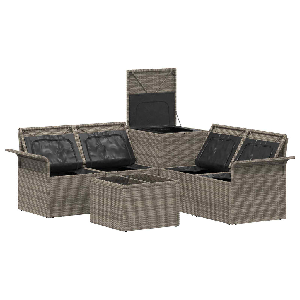 vidaXL Zestaw Sof 6 pcs 4-Liczba miejsc Szary i ciemnoszary