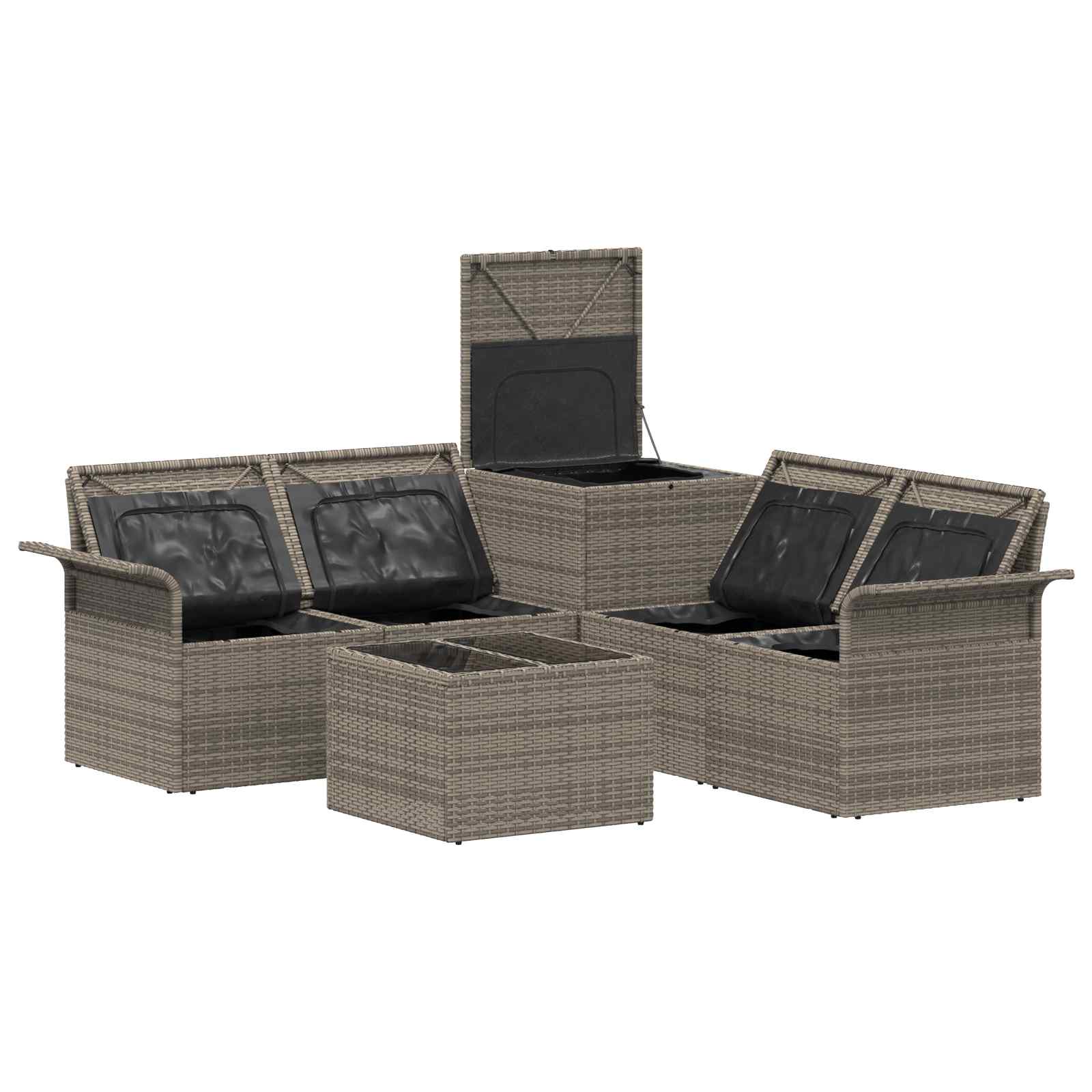 vidaXL Zestaw Sof 6 pcs 4-Liczba miejsc Szary i ciemnoszary