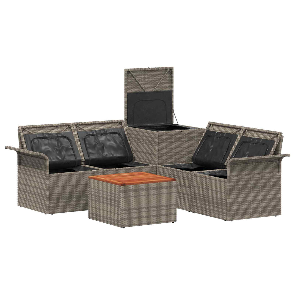 vidaXL Zestaw Sof 6 pcs 4-Liczba miejsc Szary i granatowy