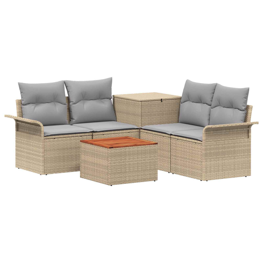 vidaXL Zestaw Sof 6 pcs 4-Liczba miejsc Beżowy i jasnoszary