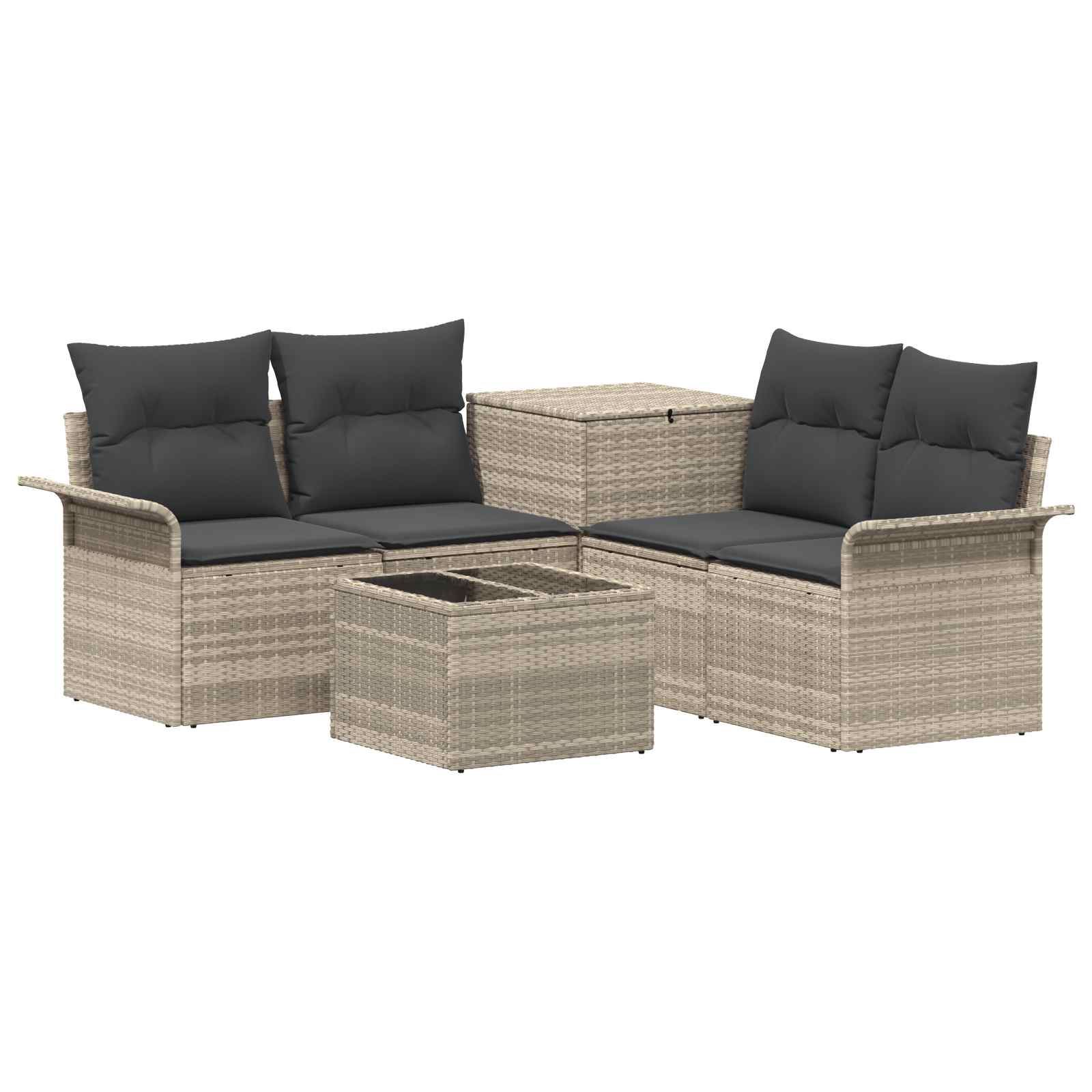 vidaXL Zestaw Sof 6 pcs 4-Liczba miejsc Jasnoszary i ciemnoszary
