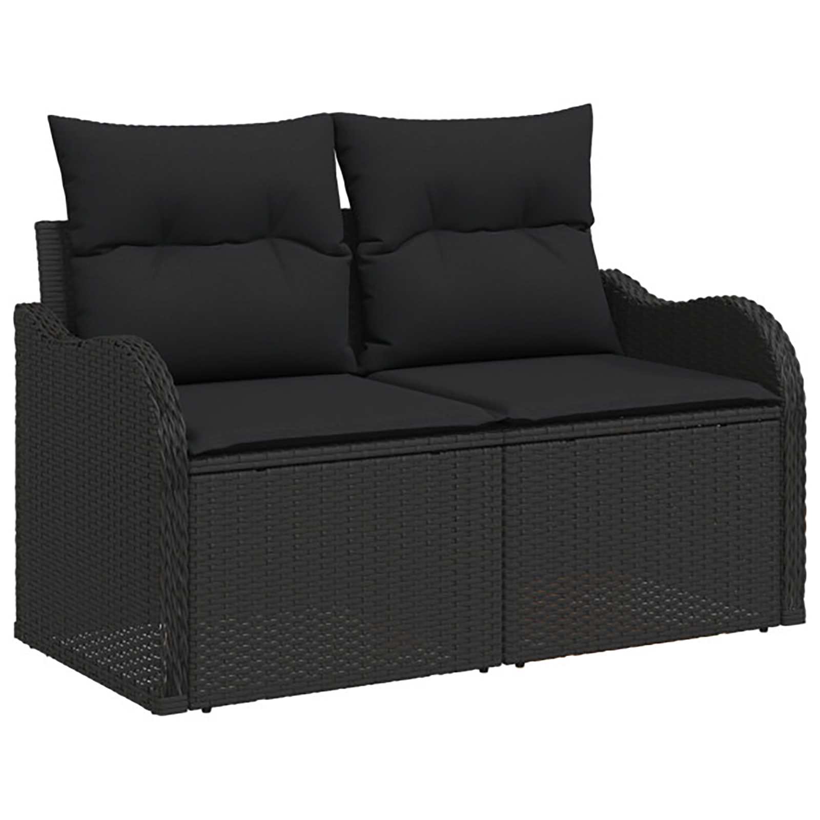 vidaXL Zestaw Sof 6 szt. Czarny Rattan polietylenowy i stal