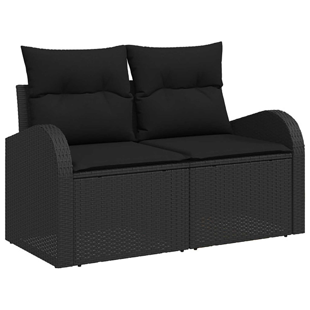vidaXL Zestaw Sof 6 szt. Czarny Rattan polietylenowy i stal