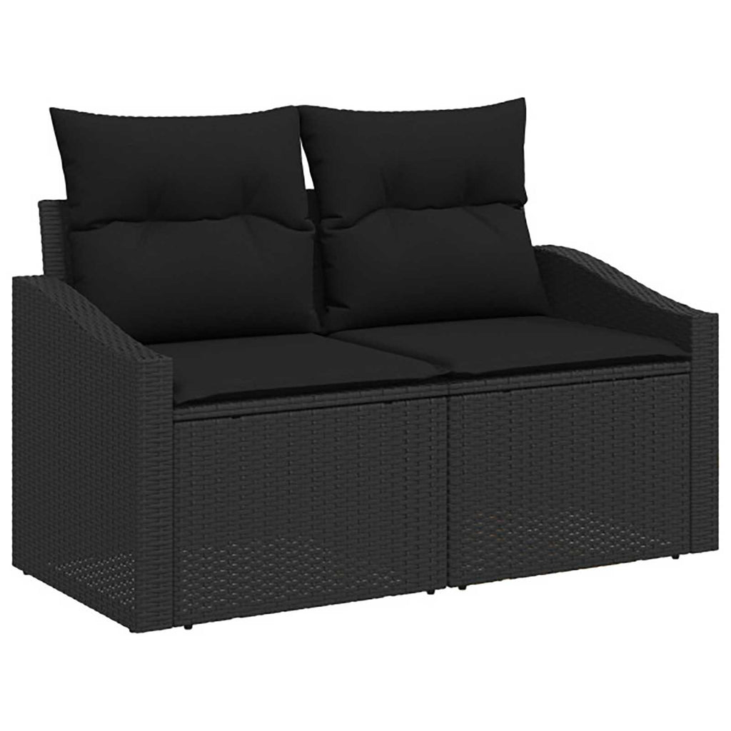 vidaXL Zestaw Sof 6 szt. Czarny Rattan polietylenowy i stal